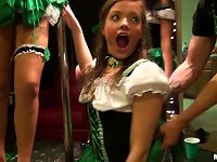 Free Sex And Brunette Teens Suck And Fuck In St Patrick's Day Party